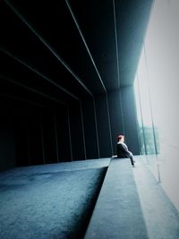 Man standing in tunnel