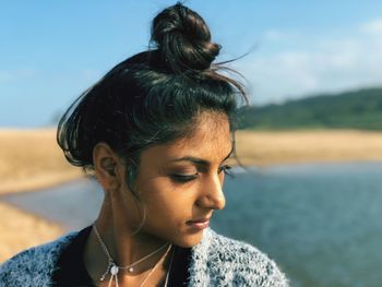 Young woman at beach