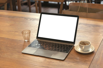 Coffee cup on table