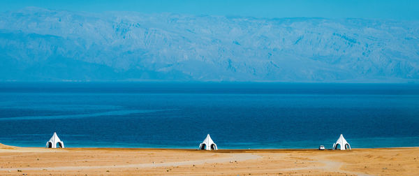 Scenic view of beach against sky