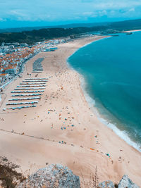 High angle view of beach against sky