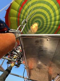 Low angle view of hot air balloon