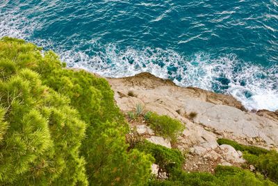 High angle view of beach