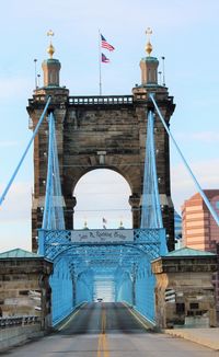 Front view of suspension bridge