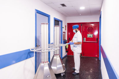 Conceptual photo of a hospital worker cleaning the ward