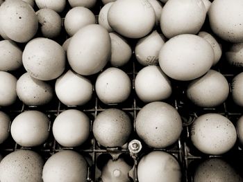 Full frame shot of eggs in market