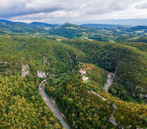 High angle view of landscape against sky