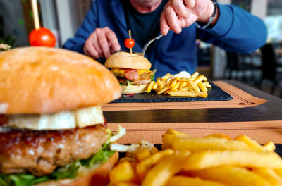 Close-up of food on table