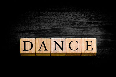 Text on black background