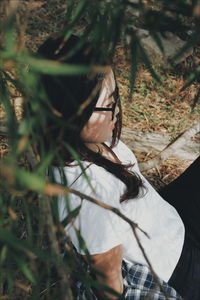 Woman wearing mask on field