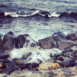 Rocks in sea