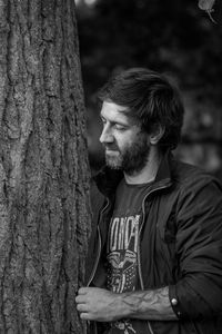 Young man looking away