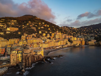 Waterfront buildings in camogli town