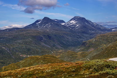 Scenic view of mountains against sky