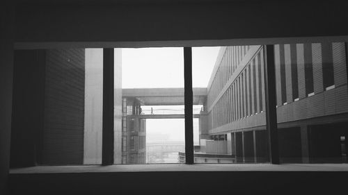 View of building through window