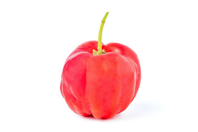 Close-up of strawberry over white background
