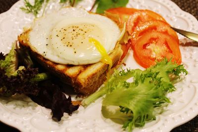 Close-up of breakfast on plate