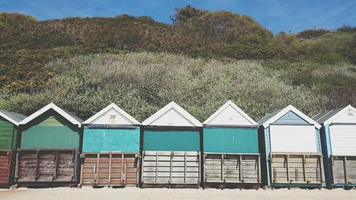 Beach huts in a row