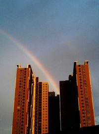 Low angle view of modern building against sky