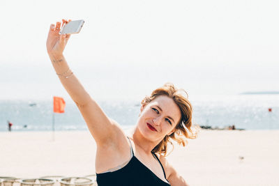 Portrait of woman at beach