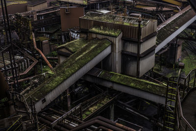 High angle view of abandoned factory