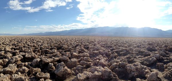 Scenic view of land against sky