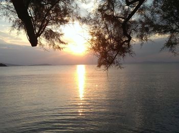 Scenic view of sunset over sea