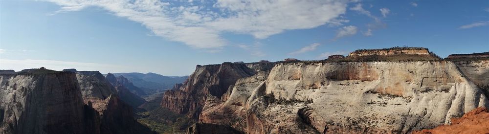 Panoramic view of mountains against sky