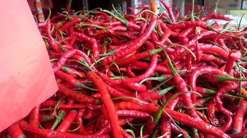 Full frame shot of red chili peppers