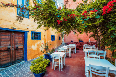 Scenic picturesque streets of chania venetian town. chania, creete, greece