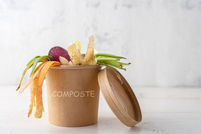 Close-up of fruits served on table