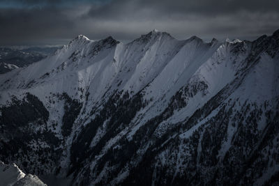 Scenic view of snowcapped mountain against sky