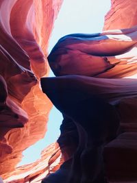 Low angle view of rock formation