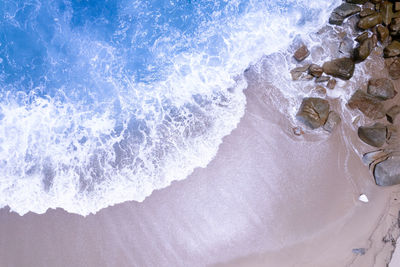 High angle view of beach