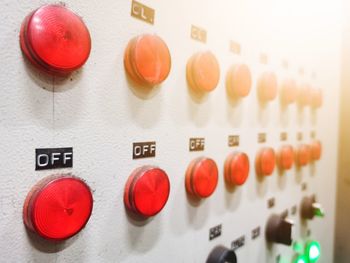 Close-up of red buttons