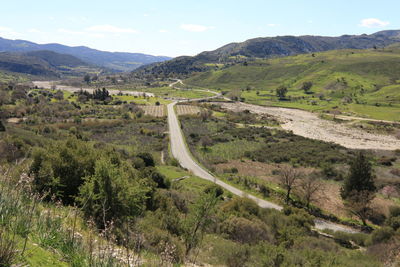 High angle view of landscape against sky