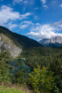 Scenic view of mountains against sky