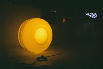 Close-up of illuminated light bulb