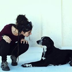 Young woman with dog