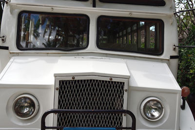 Close-up of vintage car parked