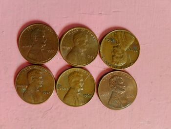 Close-up view of coins