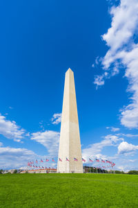 Low angle view of monument against sky