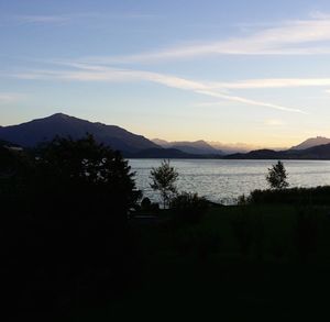 Scenic view of lake and mountains