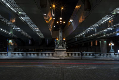 View of illuminated bridge at night