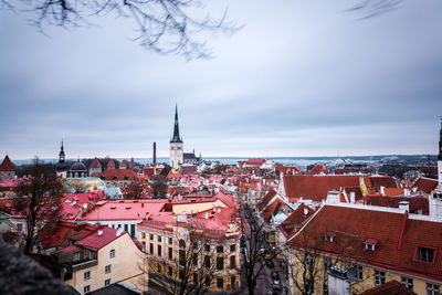 View of town against sky