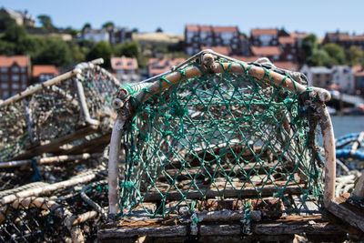 Fishing net against sky