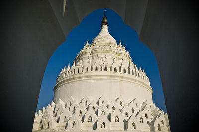 Low angle view of temple against clear sky