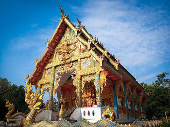 Low angle view of temple against sky