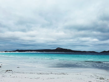 Scenic view of beach against sky