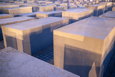 High angle view of empty chairs